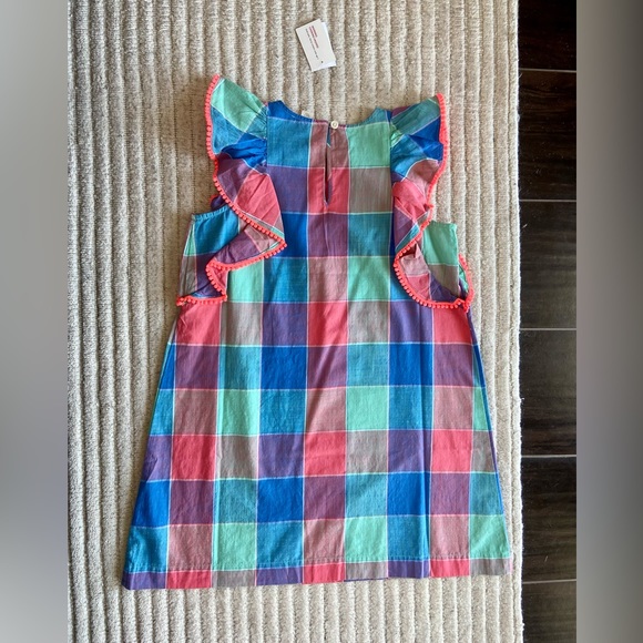 J Crew Crewcuts plaid dress with ruffled sleeves, Girls size 6-7, NWT - Picture 8 of 11